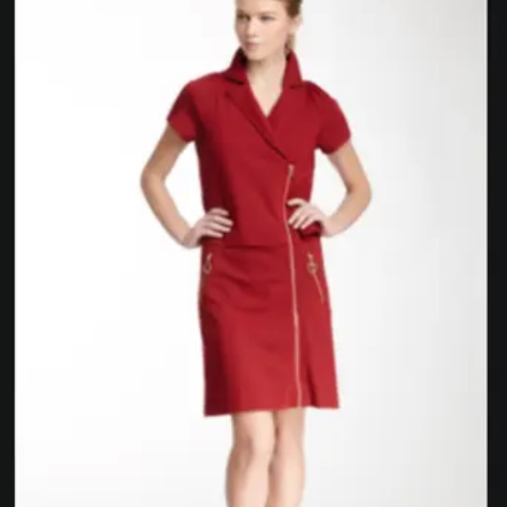 Love Moschino Red Knit Zipper Embellished Dress - Size 4 Small